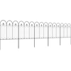 Image de Outsunny Lot de 5 clôtures de jardin décoratives en métal avec ornements 305 x 79,5 cm noir Aosom France