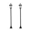 Image de Outsunny 2 lampadaires sur pied solaires d'extérieur jardin avec 2 lampes LED blanc 3500K IP44 Ø18,5 x 129H cm noir Aosom France