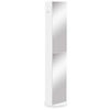 Image de kleankin Meuble de rangement meuble colonne de salle de bain style contemporain pivotant avec miroir 6 étagères 36 x 36 x 171 cm blanc
