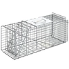 Image de Outsunny Piège cage de capture pliante pour petits animaux type lapin rat - 2 portes poignée 66 x 24 x 30,5 cm acier gris Aosom France