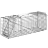 Image de Outsunny Piège cage de capture pliante pour petits animaux type lapin rat - 2 portes poignée 81 x 26 x 34,5 cm acier gris Aosom France