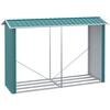 Image de Outsunny Abri bûches de stockage pour bois de chauffage en acier galvanisé 240 x 86 x 160 cm vert