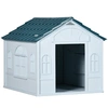Image de PawHut Niche Extérieure PP Blanc pour Petits et Moyens Chiens 65x75,7x63cm Aosom France