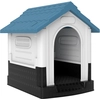 Image de PawHut Niche Confort Extérieure Chiens Petits/Moyens Blanc Bleu 64,5x57x66cm Aosom France