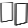 Image de HOMCOM Lot de 2 pieds rectangulaires en acier noir pour table - hauteur 72 cm - design contemporain