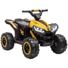 Image de HOMCOM Quad buggy électrique enfant 12 V 3 Km/h max. effets lumineux selle pour enfant 3-5 ans métal PP noir jaune