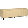 Image de HOMCOM Meuble banc TV Banc Meuble télé Max. 65 Pouces 3 placards 2 passe-câbles avec étagères réglables - dim. 150L x 40D x 51H cm