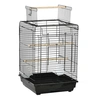 Image de PawHut Cage à oiseaux avec mangeoires perchoirs plateau excrément amovible poignée dim. 40L x 40l x 59H cm noir