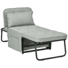 Image de HOMCOM Fauteuil chauffeuse convertible 4 en 1 dossier inclinable 5 position avec coussin 180 x 64 x 40 cm gris clair