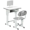 Image de HOMCOM Bureau et chaise pour enfant avec support de lecture casier crochet et porte stylo 60 x 45x 90-102 cm gris