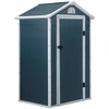 Image de Outsunny Abri de Jardin Polypropylène - Cabane de Jardin en résine avec 1 Porte Verrouillable, Fenêtre et Grille d'aération, Gris foncé Aosom France