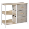 Image de Outsunny Commode 3 Tiroirs Amovibles en Tissu Beige avec Étagères Aosom France