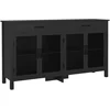 Image de HOMCOM Buffet bas meuble de rangement 4 portes avec étagères réglables et 2 tiroirs style industriel 150 x 40 x 85 cm noir