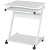 Image de HOMCOM Bureau Informatique Roulant - Bureau Mobile - Table d'ordinateur - Tablette coulissante Clavier + étagère - Blanc