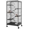 Image de PawHut Cage pour Petits Animaux Roulante 5 Rampes 5 Plates-formes Plat et Bouteille d'Eau 250 ml Bac Inférieur Amovible