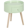 Image de HOMCOM Table basse table de chevet table de nuit ronde design scandinave bout de canapé avec tiroir pieds effilés inclinés