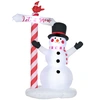 Image de HOMCOM Bonhomme de neige gonflable avec pancarte 3 LED polyester imperméable hauteur 213 cm blanc Aosom France