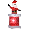 Image de HOMCOM Père Noël gonflable avec cheminée lumineux LED hauteur 210 cm polyester imperméable rouge blanc noir