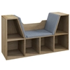 Image de HOMCOM Bibliothèque Banc 2 en 1 Design Contemporain 6 casiers 3 Coussins fournis 102L x 30l x 61H cm Chêne Gris
