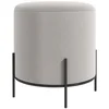 Image de HOMCOM Pouf ottoman tabouret pouf repose-pied en velours pieds en acier pour salon chambre Ø 35 x 38 cm gris clair