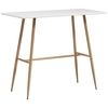 Image de HOMCOM Table de bar rectangulaire 4 personne pieds en acier effet bois assemblage facile 120 x 60 x 98 cm blanc