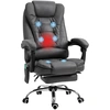 Image de Vinsetto Fauteuil de bureau massant chauffant hauteur réglable dossier inclinable repose-pied + coussin lombaires intégrés