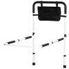 Image de HOMCOM Barre d'appui lit sur pieds protection réglable 5 hauteurs pochette rangement 52 x 85-95 x 67-100 cm blanc noir