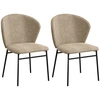 Image de HOMCOM Lot de 2 chaises de salle à manger chaise de cuisine en tissu chaise de salon pieds en acier dim. 52L x 55l x 80H cm