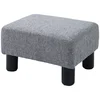 Image de HOMCOM Pouf repose-pied tabouret bas en tissu de lin capacité de charge 150 Kg 40 x 30 x 24 cm gris