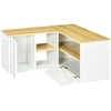 Image de HOMCOM Meuble TV meuble télé d'angle banc télévision jusqu'à 40 pouces avec rangements aspect bois clair et blanc