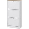 Image de HOMCOM Meuble à chaussures style scandinave 3 portes abattants 18 paires de chaussures 60 x 23,5 x 115 cm blanc aspect bois