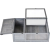 Image de PawHut Maison enclos cage habitat pour petit animal tortues avec 2 espaces 91 x 60,5 x 32 cm bois massif gris