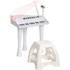 Image de AIYAPLAY Piano enfant électronique 32 touches multifonctions avec micro haut parleur tabouret couvercle lumineux LED blanc