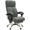 Image de Vinsetto Fauteuil manager chaise de bureau massant chauffant design contemporain inclinable avec repose-pieds intégré 5 roulettes gris