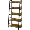 Image de HOMCOM Étagère bibliothèque Style Industriel incliné 5 Niveaux 70L x 35l x 150H cm