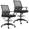 Image de Vinsetto Lot de b2 fauteuils de bureau chaise de bureau assise haute réglable dim. 64L x 59l x 104-124H cm