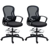 Image de Vinsetto Lot de 2 fauteuils de bureau chaise de bureau assise haute réglable pivotant 360° maille respirante noir