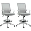 Image de Vinsetto Lot de 2 fauteuils de bureau chaise de bureau assise haute réglable dim. 64L x 60l x 106-126H cm pivotant 360° maille
