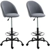 Image de Vinsetto Lot de 2 chaises de bureau fauteuil de bureauassise haute réglable 105-125H cm tabouret de bureau pivotant 360° lin gris