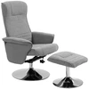 Image de HOMCOM Fauteuil relax inclinable 135° pivotant 360° avec repose-pieds revêtement tissu gris