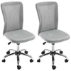 Image de Vinsetto Lot 2 de chaises de bureau ergonomique hauteur réglable piètement chromé pivotant 360° revêtement maille gris