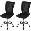 Image de Vinsetto Lot 2 de chaises de bureau fauteuil bureau ergonomique hauteur réglable piètement chromé pivotant 360° revêtement maille noir