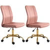 Image de Vinsetto Lot de 2 chaises de bureau design contemporain fauteuil pivotant dossier incurvé hauteur réglable revêtement velours