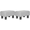Image de HOMCOM Lot de 2 poufs repose-pied tabouret bas en tissu de lin capacité de charge 150 Kg 40 x 30 x 24 cm gris
