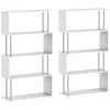 Image de HOMCOM Lot de 2 bibliothèques étagère Design Contemporain en S 4 Niveaux 80L x 30l x 145H cm Coloris Blanc
