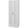 Image de HOMCOM Armoire 2 portes meuble de rangement avec 4 étagères, style contemporain, 60L x 36,5l x 175H
