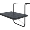 Image de Outsunny Table de balcon suspendue en aluminium pliable plateau rectangulaire hauteur réglable dim. 60L x 40l x 55-64H cm noir