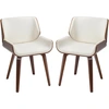 Image de HOMCOM Lot de 2 chaises de salle à manger style vintage assise revêtement synthétique 51,5 x 53 x 79,5 cm blanc marron