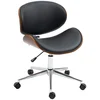 Image de Vinsetto Chaise de Bureau Pivotante Vintage en Bois de Peuplier et Synthétique Hauteur Ajustable Aosom France