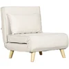 Image de HOMCOM Fauteuil convertible 2 en 1 chauffeuse lit 1 place Dossier Réglable pieds en Bois et coussin